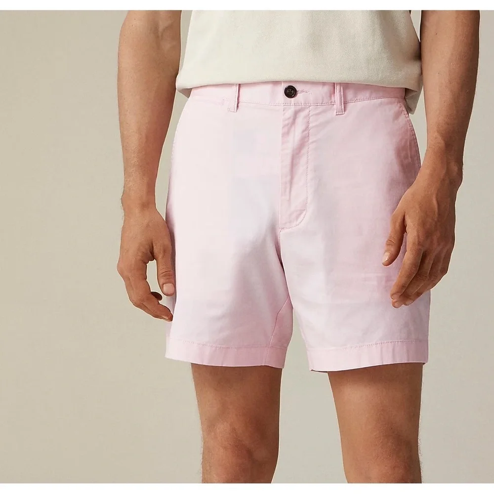 J. Crew Portsider Stretch Chino Shorts Men Bayside Pink Waist 30” Inseam 5” NWT